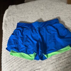 Fabletics Blue and Green Athletic Shorts